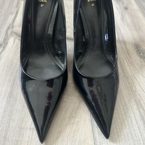 Zara Black Patent Leather Pointed Toe Heels